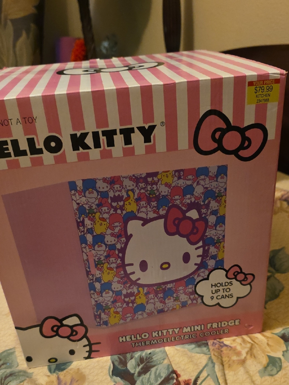 Hello Kitty Pink and White Mini Fridge Cooler